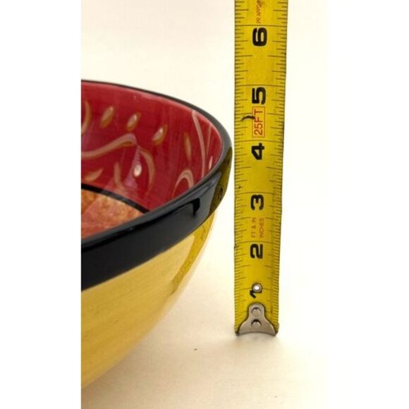 Tomato Serving Bowl Hand Painted Ceramic by Certified International Red Yellow - Picture 5 of 5